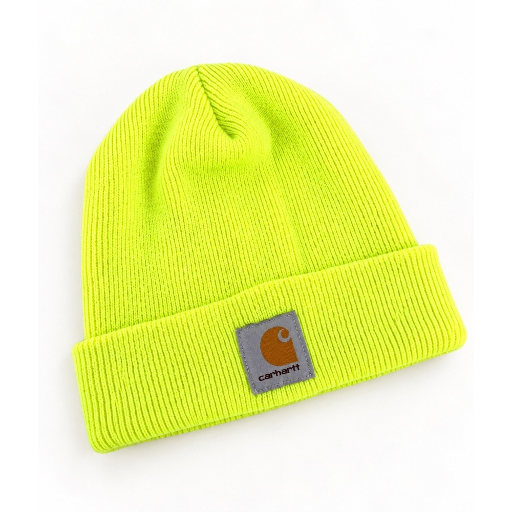Carhartt Beanie Mens One Size Neon Yellow Hi Vis Watch Cap Workwear Street 2012